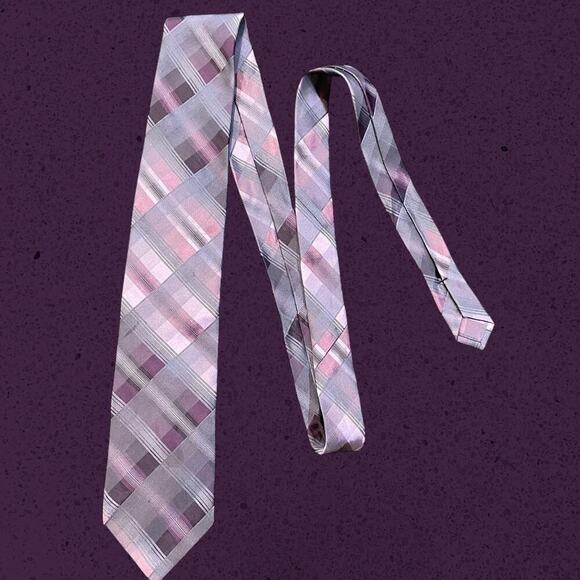 Calvin Klein purple patterned tie - Picture 1 of 5
